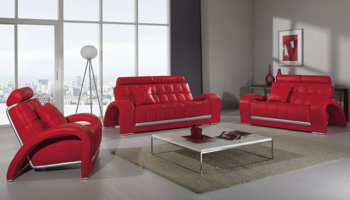 Sofa skórzana Kanapa Zestaw sofowy Nowa 3+2 miejsce do siedzenia Ustawić Design Nowoczesna sofa