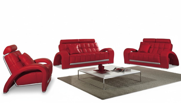 Sofa skórzana Kanapa Zestaw sofowy Nowa 3+2 miejsce do siedzenia Ustawić Design Nowoczesna sofa