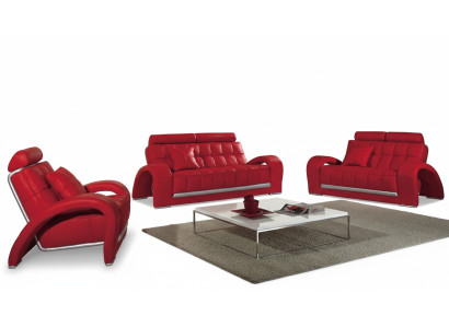 Sofa skórzana Kanapa Zestaw sofowy Nowa 3+2 miejsce do siedzenia Ustawić Design Nowoczesna sofa