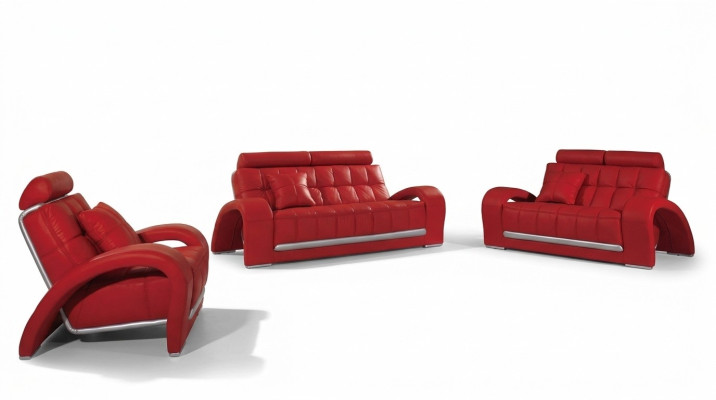 Designerski Zestaw sofowy 3+1+1 miejsce do siedzenia Sofa Kanapa Skóra Ustawić Podkładkę Zestaw