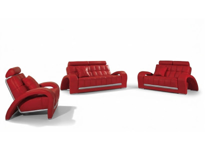 Designerski Zestaw sofowy 3+1+1 miejsce do siedzenia Sofa Kanapa Skóra Ustawić Podkładkę Zestaw