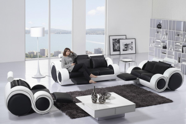 Designerski Zestaw sofowy 3+1+1 miejsce do siedzenia Sofa Skóra Couch Ustawić Podkładkę Set