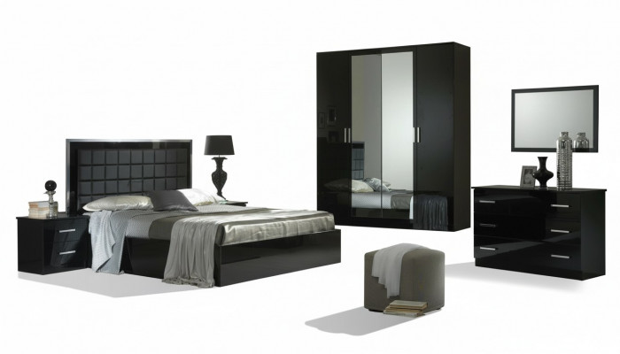 Design Sypialnia 6 szt. Sypialnia Kompletny Zestaw Łóżko Stolik nocny Kredens Nowy