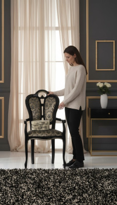 Krzesło do jadalni Drewno Krzesło designerskie Włókienniczy Royal Krzesła Fotel Włochy Meble