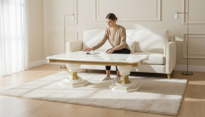 stolik kawowy Design Włochy Meble Tabela Living Room stoły 130x70cm Wysoki Połysk Nowe
