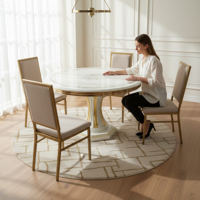 Design Stół obiadowy jadalnia Salon Drewno Wysoki Połysk stoły Włoskie Meble