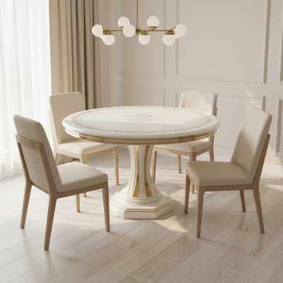 Design Stół obiadowy jadalnia Salon Drewno Wysoki Połysk stoły Włoskie Meble