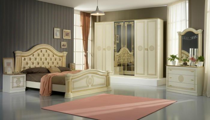 Sypialnia Łóżko Chesterfield Łóżko podwójne Podkładka Chesterfield Baroque Rokoko