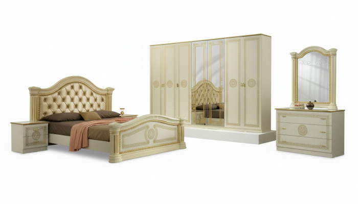 Sypialnia Łóżko Chesterfield Łóżko podwójne Podkładka Chesterfield Baroque Rokoko