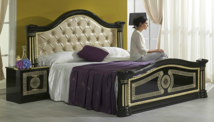 Łóżko skórzane Chesterfield Łóżko tapicerowane Sypialnia łóżko podwójne łóżko 180x200cm