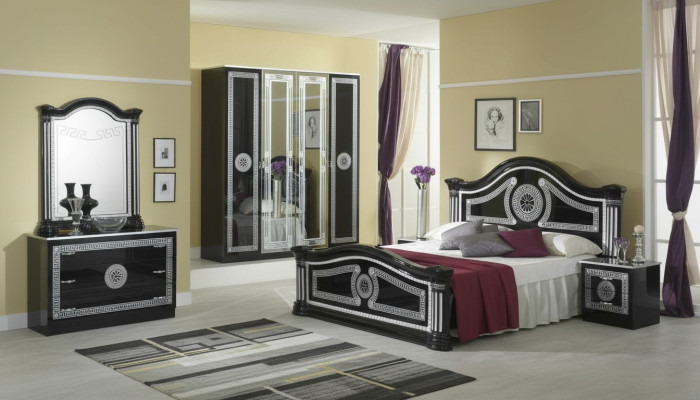 Sypialnia Komplet Royal Style Modrern Łóżko Stolik nocny 6 szt. Nowy