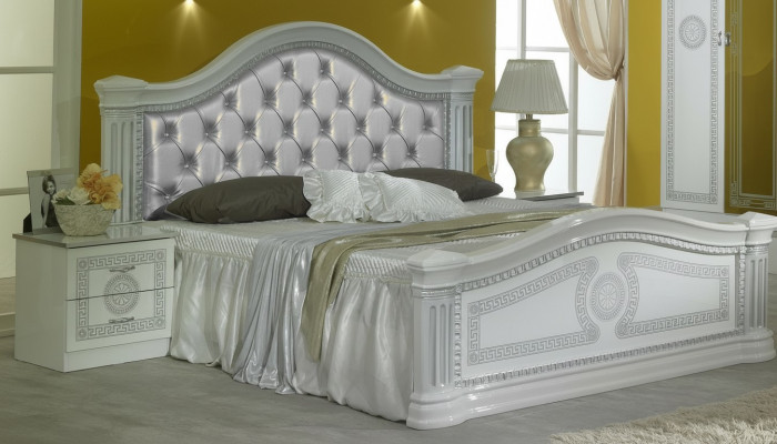 Klasa Sypialnia Zestaw 3szt. Łóżko Podwójne łóżko 2x Stolik nocny Chesterfield