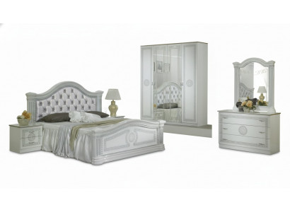 Kompletny zestaw Sypialnia Modern Luxury Łóżko 2x Stolik nocny 6 szt. Szafa