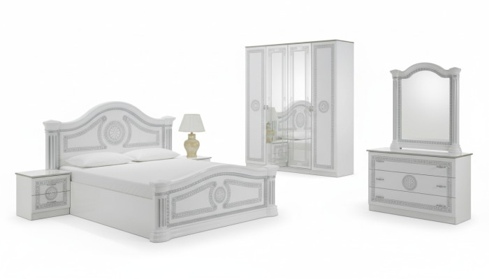Sypialnia Włoski zestaw mebli Modern Luxury 6-częściowy. Łóżko łóżko Szafa Nowe