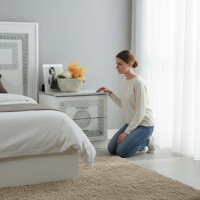 Stolik nocny Drewno Szafki nocne Konsole Nocne W stylu Country House Made in Italy Nowe