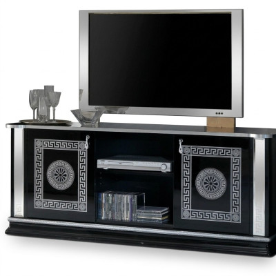 Czarny TV Tabela RTV Szafa Lowboard Meble Stolik RTV Design Szafka RTV