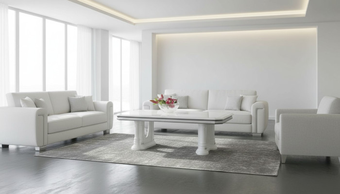 Klasyczny, luksusowy stolik kawowy, designerska sofa do salonu, nowe stoły boczne