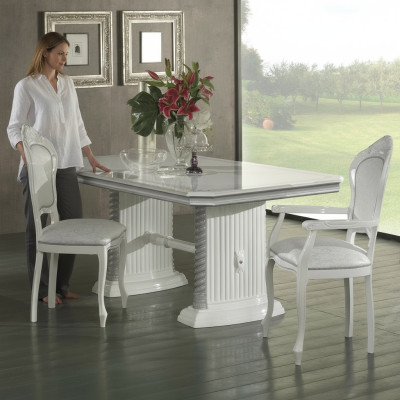 Stół obiadowy Tabela jadalnia Salon Drewno Design stoły Meble Włoskie Nowość