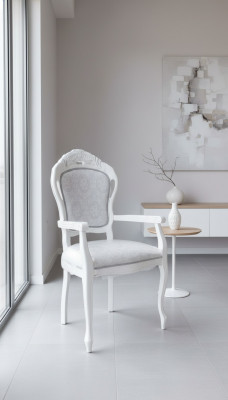 Krzesło Biały Silver Design Salon jadalnia Drewno Krzesła Podkładka Made in Italy