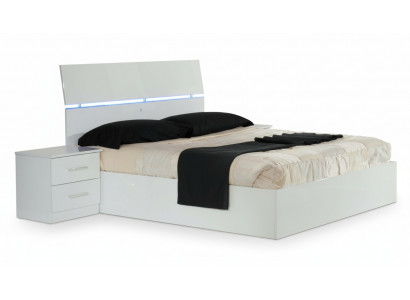 Podwójne łóżko Łóżko 2x Szafki nocne Łóżko Design Modern Style 3-częściowe. Dioda LED