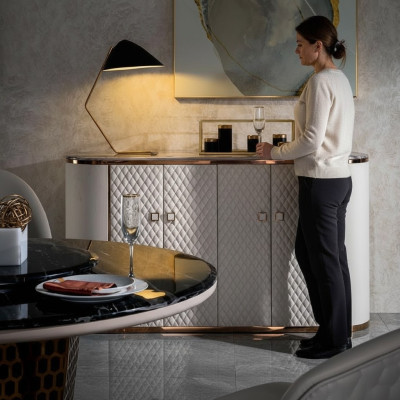 Kredens Szafa Boczna Niska Deska Komody Designer Elegancki Luksus