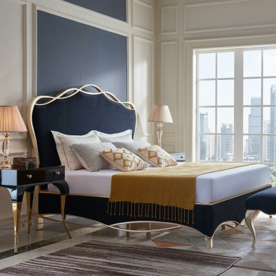 Design Włókienniczy Łóżko Małżeństwo Nowoczesny Hotel Rama Luksusowy Pokój Sypialny Double