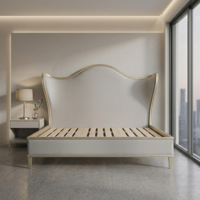 Drewno Design Łóżko Double Luxury Małżeństwo Nowoczesny Hotel Frame Sleep Pokój