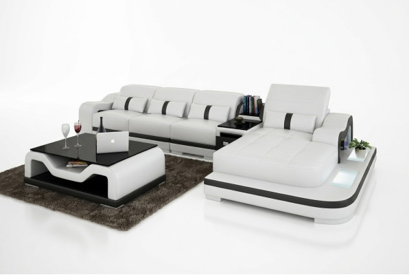 Narożnikowa kanapa Materiał LForm funkcji łóżka Couch Design Podkładka Włókienniczy Skóra Narożnik