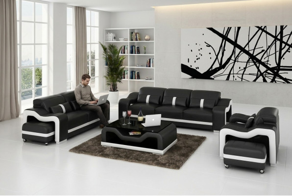 Zestaw sofowy 3+1 miejsce do siedzenia Design Couch Podkładka Sofy Modern Ustawić Grupa