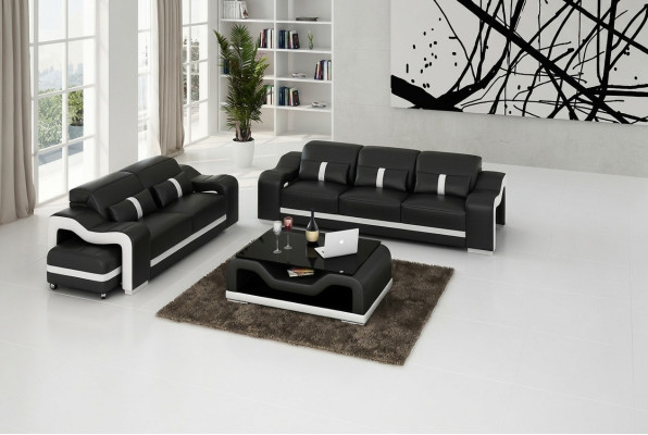 Nowoczesny Zestaw sofowy 3+2 miejsce do siedzenia Sofa Kanapa Podkładka Ustawić Kanapy Skóra