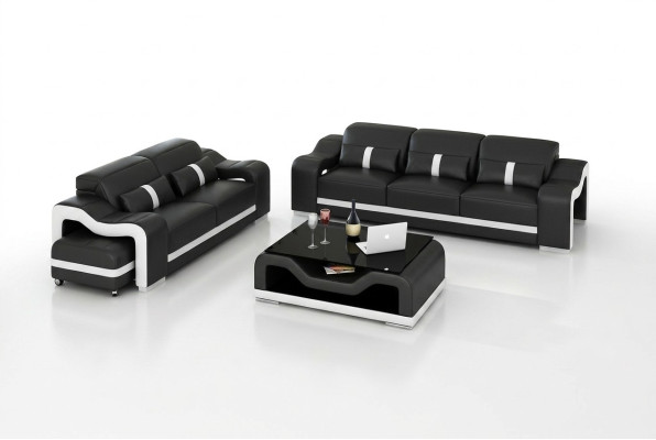 Nowoczesny Zestaw sofowy 3+2 miejsce do siedzenia Sofa Kanapa Podkładka Ustawić Kanapy Skóra