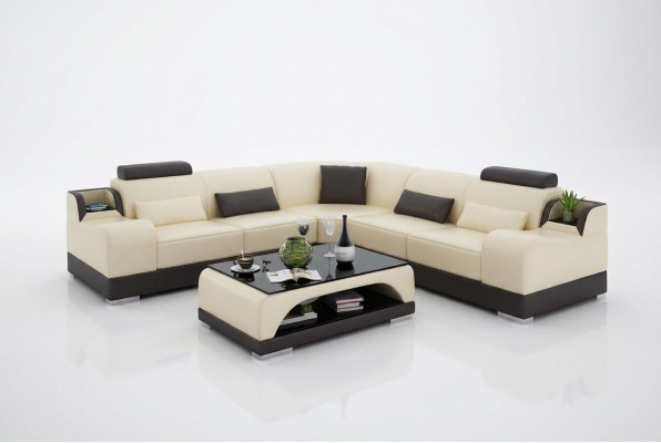 Narożnik kanapa Podkładka Żywy krajobraz Narożnik Ustawić Narożnik Skóra Sofa Szara