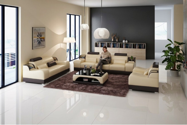 Designerski Zestaw sofowy 321 miejsce do siedzenia Sofa Kanapa Skóra Ustawić Podkładkę Zestaw