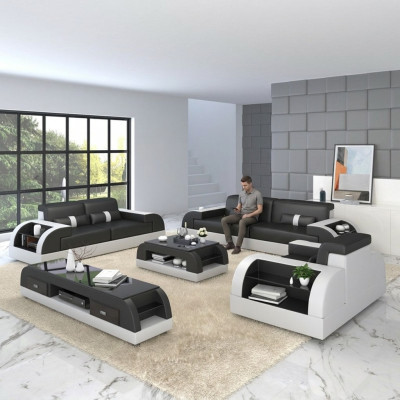 Zestaw sofowy 3+3 miejsce do siedzenia Zestaw Design Sofy Podkładka Kanapy Skóra Relaks