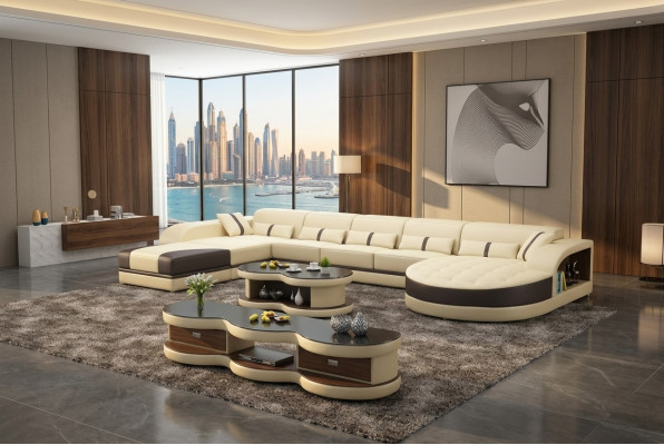 Sofy U Shape Sofa Couch Podkładka Żywy krajobraz Ustawić Design Narożnikowa kanapa