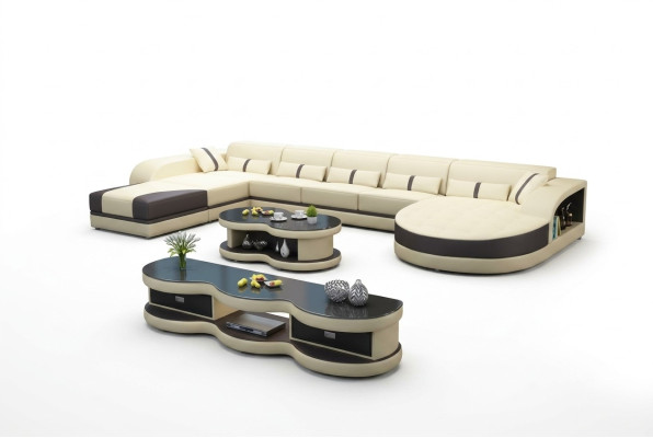 Sofy U Shape Sofa Couch Podkładka Żywy krajobraz Ustawić Design Narożnikowa kanapa