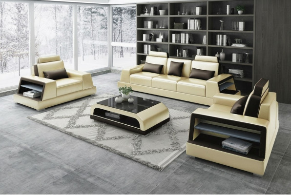 Nowoczesny Zestaw Sofowy Sofa Grupa Obcios 311 miejsce do siedzenia skórzana sofa