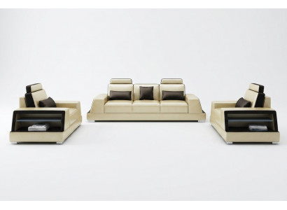 Nowoczesny Zestaw Sofowy Sofa Grupa Obcios 311 miejsce do siedzenia skórzana sofa