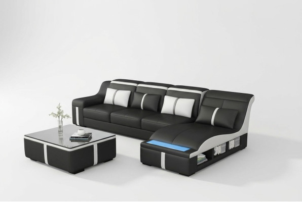LForm Skóra Żywy krajobraz Couch Podkładka Siedziba Narożnikowa kanapa Sofa Large