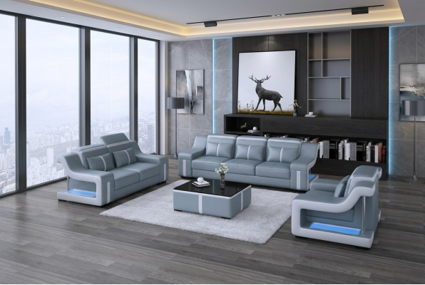 Zestaw sofowy Kanapa Podkładka Sofa Zestaw 311 Skóra Kanapy Sofy Kompletne