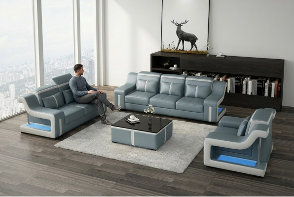 Nowoczesny Zestaw sofowy Sofa Obcios Grupa 321 miejsce do siedzenia skórzana sofa