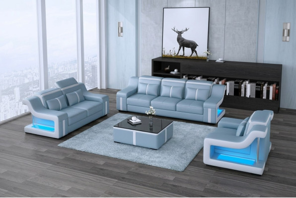 Zestaw sofowy Couch Podkładka Sofa 322 Kompletny zestaw Obcios Design Skóra 3-częściowy.