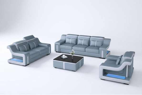 Zestaw sofowy Couch Podkładka Sofa 322 Kompletny zestaw Obcios Design Skóra 3-częściowy.