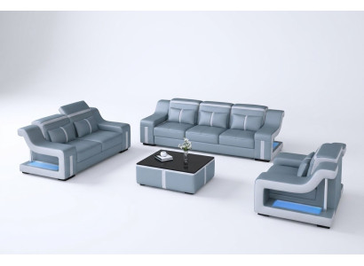 Zestaw sofowy Couch Podkładka Sofa 322 Kompletny zestaw Obcios Design Skóra 3-częściowy.