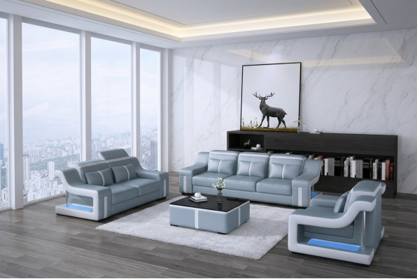 Zestaw sofowy Kanapa Podkładka Sofa Zestaw 3+2 Skóra Kanapy Sofy Kompletne