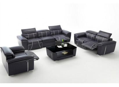 Luksusowy Zestaw sofowy 2x 3 miejsce do siedzenia z Meble Couch Sofa skórzana Włókienniczy Grupa