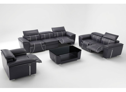 Klasyczne 3 miejsce do siedzenia Designerska Sofa Podkładka Sofy Kanapy Skóra Materiał Włókienniczy Nowy