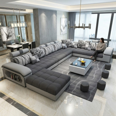 Żywy krajobraz Narożnikowa kanapa UForm Sofa Couch Skóra Design Couch Włókienniczy