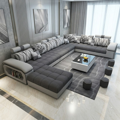 Żywy krajobraz Narożnikowa kanapa UForm Sofa Couch Skóra Design Couch Włókienniczy