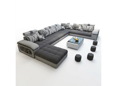 Żywy krajobraz Narożnikowa kanapa UForm Sofa Couch Skóra Design Couch Włókienniczy